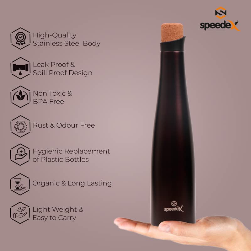 SPEEDEX Thermos Bottle - 500 ML Vacuum Insulated Stainless Steel for Kids, Men, Women - Thermosteel Bottle Ideal for School, Office, Travel Flask for Hot & Cold Beverages - Black Colour - Image 3
