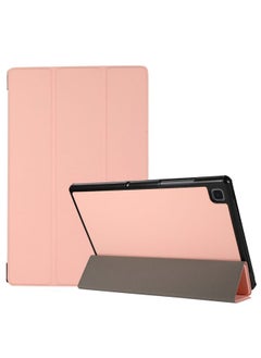Case Cover 3-folding Skin Texture Horizontal Flip TPU + PU Leather Case with Holder For Samsung Galaxy Tab A7 10.4 2020 T500 / T505 Pink