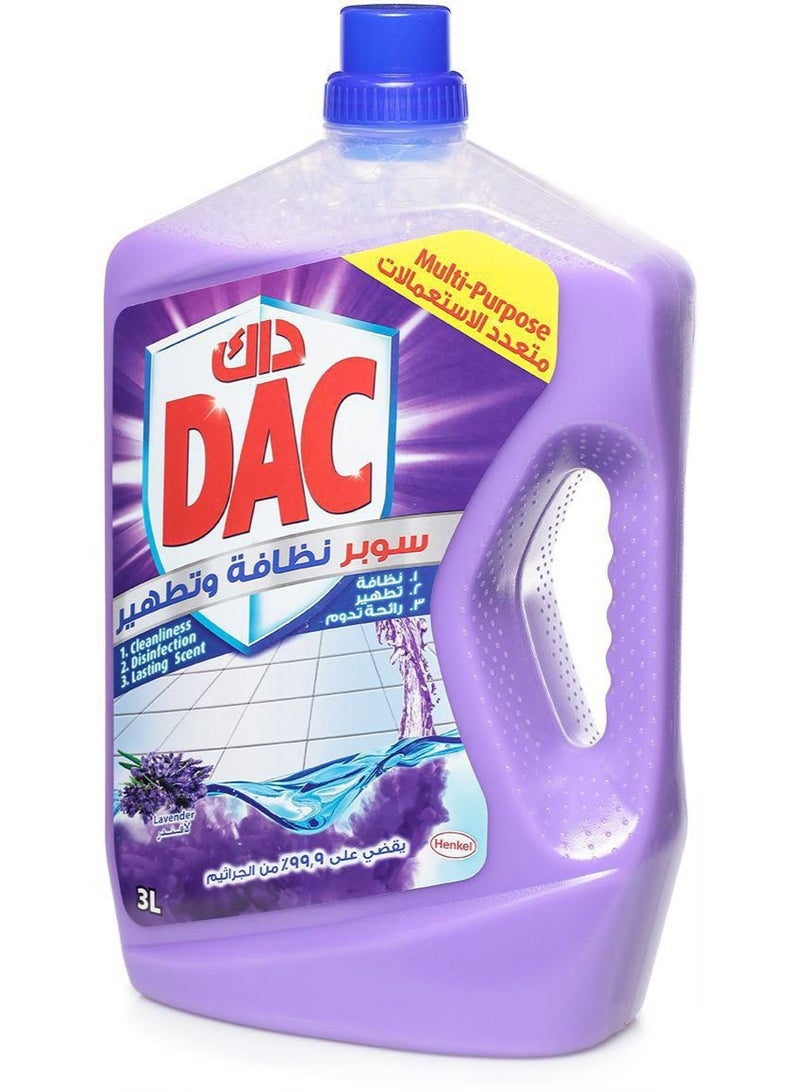 DAC Disinfectant Gold Lavender 3L – Pack of 3 Powerful Multi-Surface Cleaner - Image 1