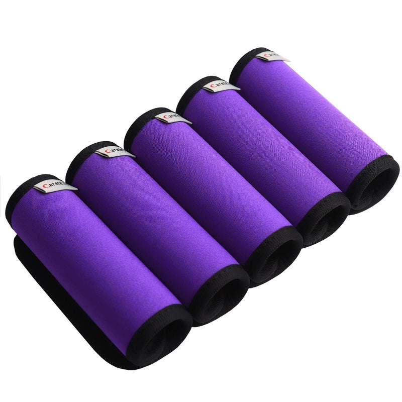 Careteilly Luggage Handle Wrap for Suitcase Unique Funny Bright Luggage Identifiers Cute Luggage Tags Gift of Travel Accessories-Purple - Image 1