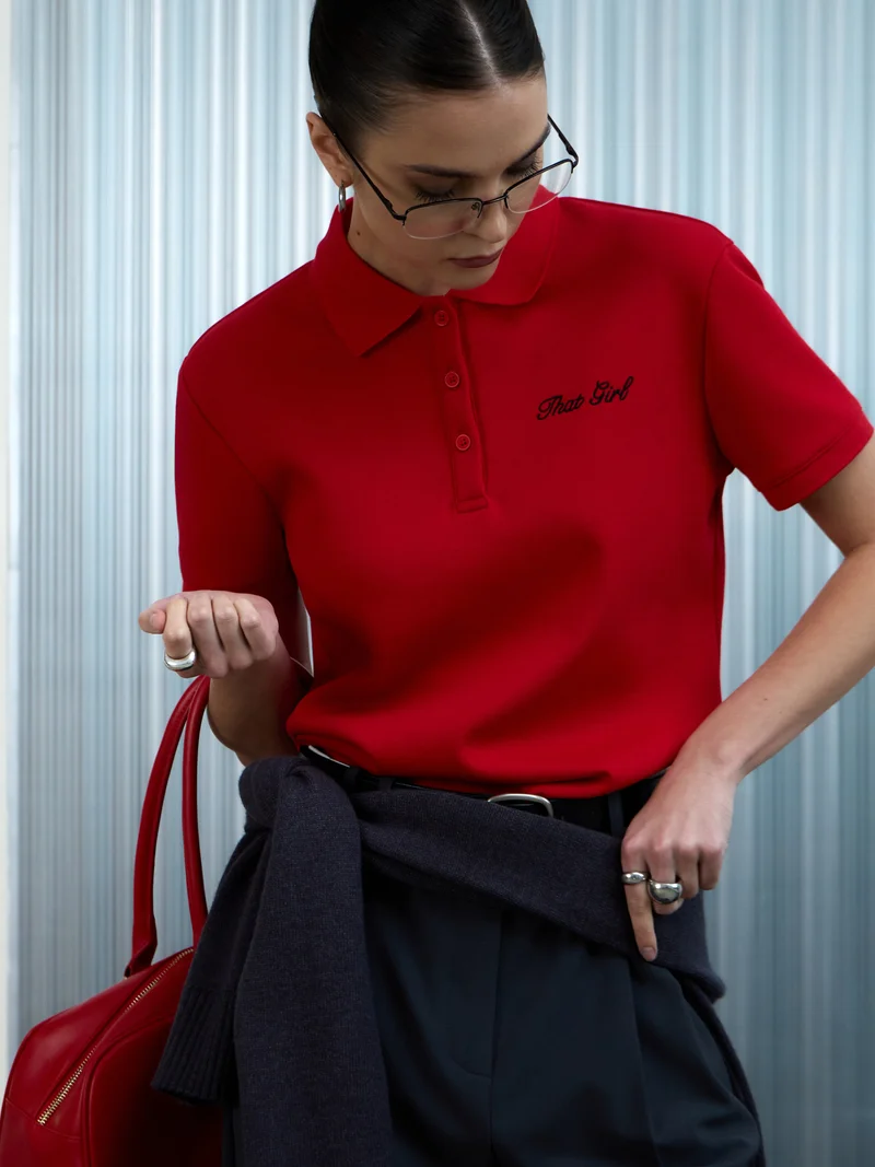 Lichi Kersey polo with embroidery