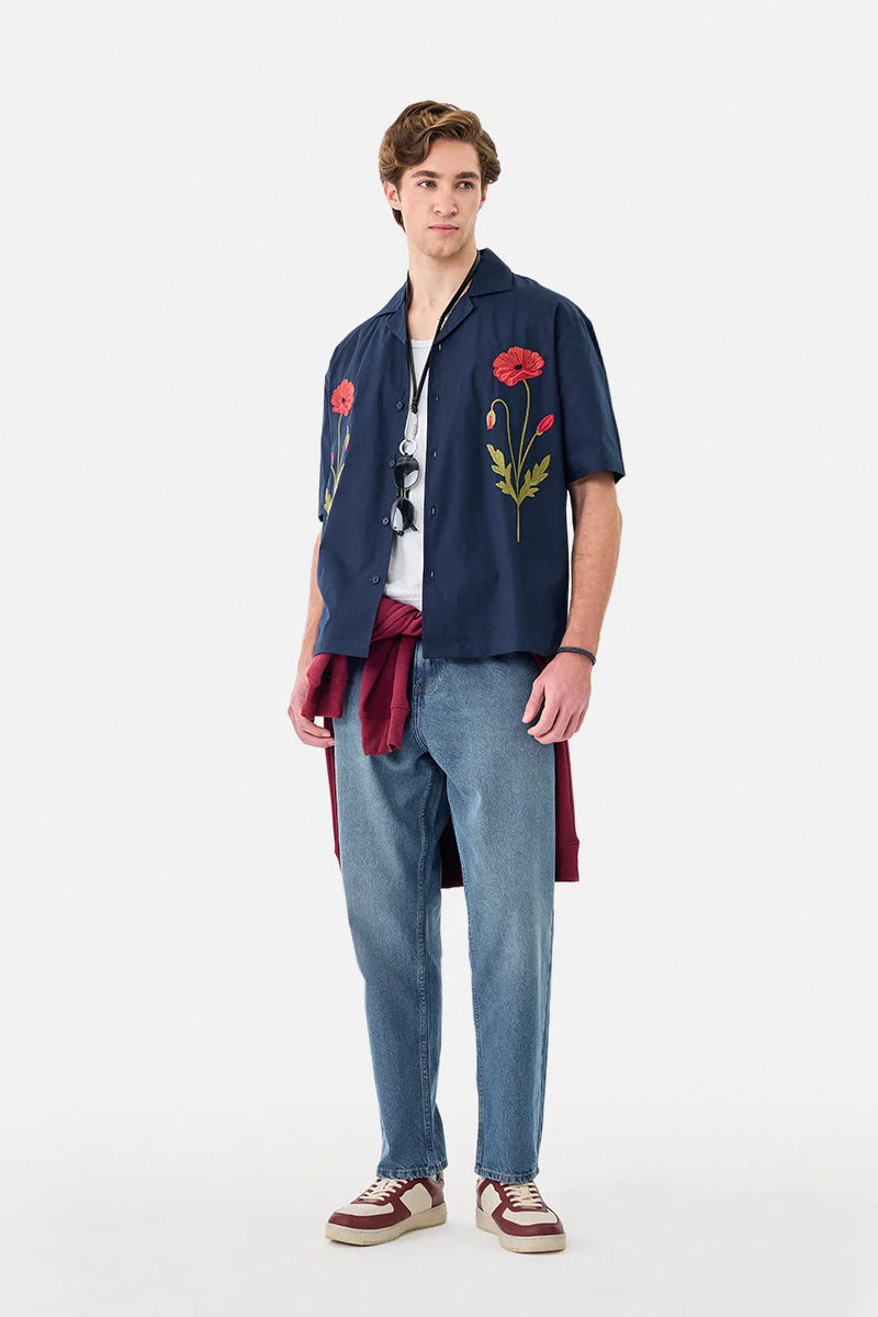 SNITCH Box Fit Embroidered Shirt