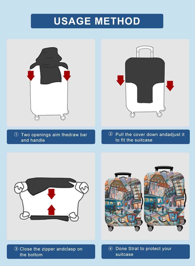 URbazaar Elastic Travel Luggage Cover Travel Suitcase Protective Cover for Trunk Case Apply to 18-30 inch luggage Suitcase Cover - Image 5