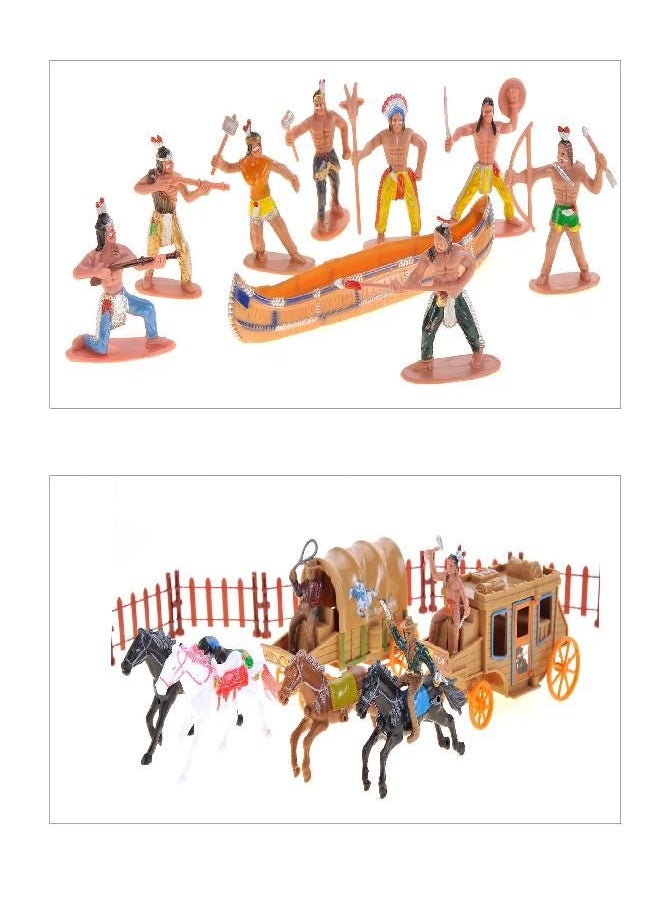 PowerTRC Wild West Native American Indians and Cowboy Playset | 58 Pieces Plastic Toy Figure Soldiers and Props | Western Theme Bundle | Great Gift for Boys and Girls Ages 3 and Up - pzsku/Z7838BD0F5489499AE3B6Z/45/_/1686135098/b9c46552-a327-4006-be9c-c1a8aea78fe4