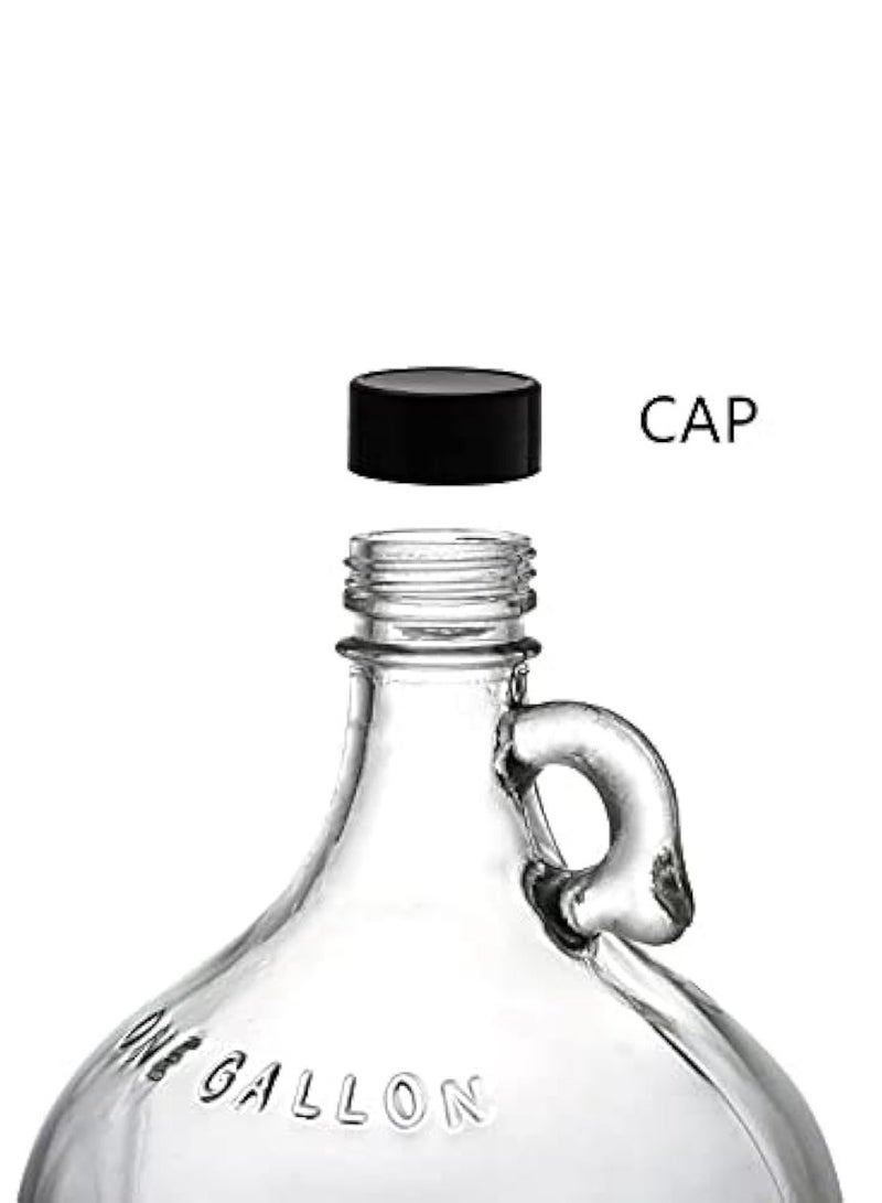 Home zone 1 Gallon Glass Jugs, 128 OZ Large Fermenting Jug with Seal Lid, Wine Growler Carboy Bottle with Handle for Juice, Milk, Water, Vinegar, Limoncello, Home Decoration, Change Jar - Image 2