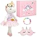 Simgoing 4 Pcs Big Sister Gift Set for Girls 17 Inch Unicorn Stuffed Doll with Outfit Pink Unicorn Gift Box Shimmering Eye Mask Big Sis Bracelet Kids Age 38 Love and Surprise Birthday - Image 2