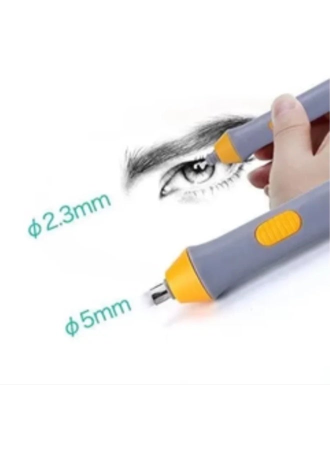 كيب سمايلنج ممحاة كهربائية مع غلافين مطاطيين بلاستيكيين، و8 قطع غيار بقياس 2.3 مم و8 قطع غيار بقياس 5 مم - Image 2