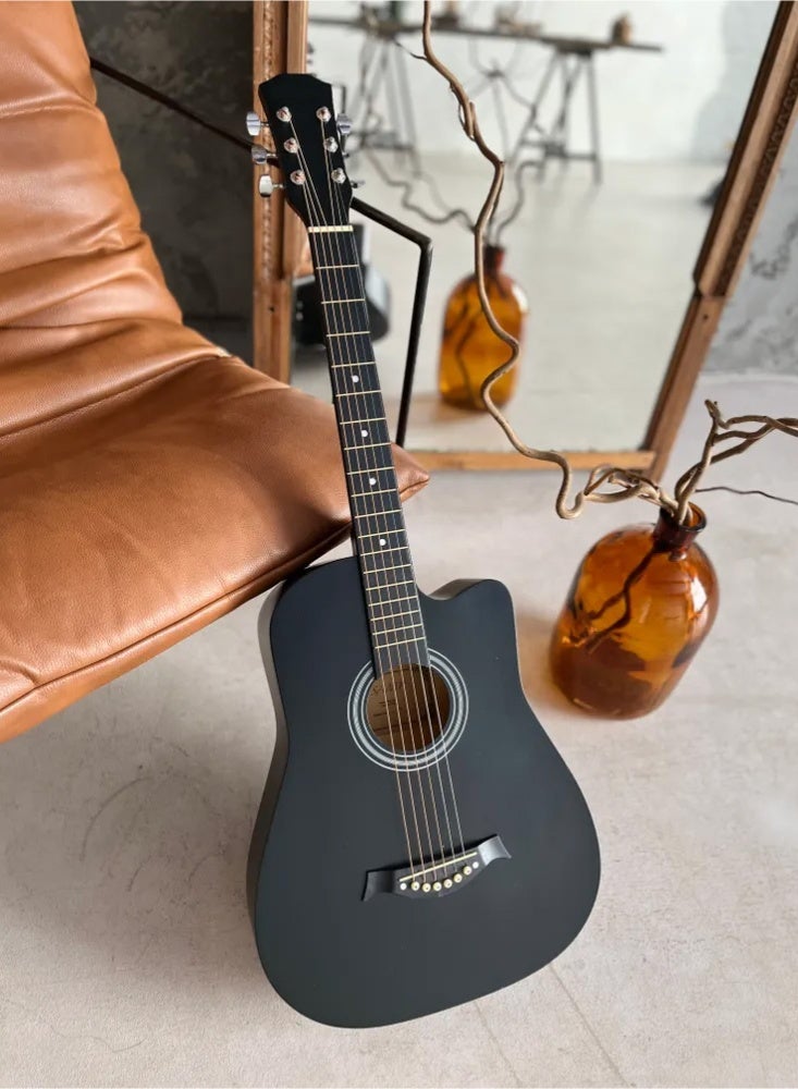 PHISMA This 38-inch Acoustic Guitar Is Suitable For Amateurs, Adults, And Children. It Comes With A Premium Accessory Bag, Instruction Manual, Cleaning Cloth, Strings, Shoulder Strap, Picks, Pick Box, Pick Pick, And Capo. - Image 4