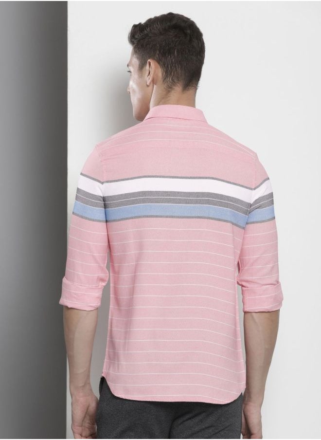 The Indian Garage Co Men Regular Fit Striped Full Sleeves Cutaway Collar Casual Shirt  - Image 2