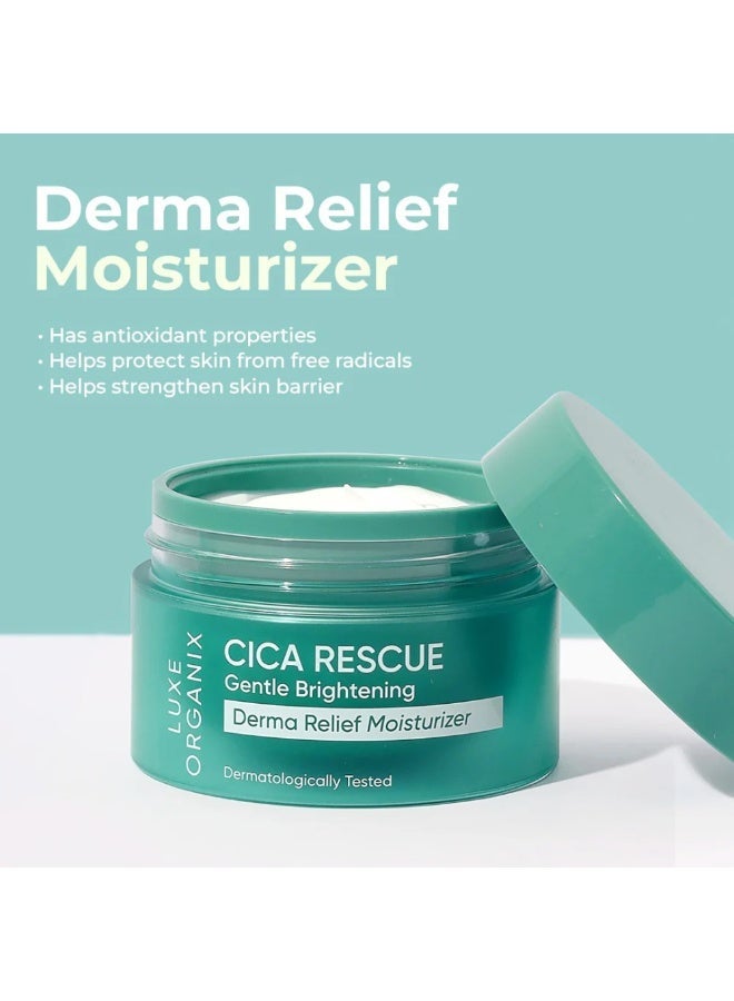 Luxe Organix Cica Rescue Gentle Brightening Derma Relief Moisturizer | Soothe & Illuminate - Image 2