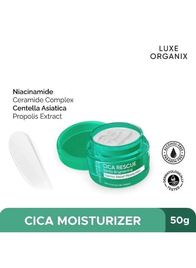 Luxe Organix Cica Rescue Gentle Brightening Derma Relief Moisturizer | Soothe & Illuminate - Image 3