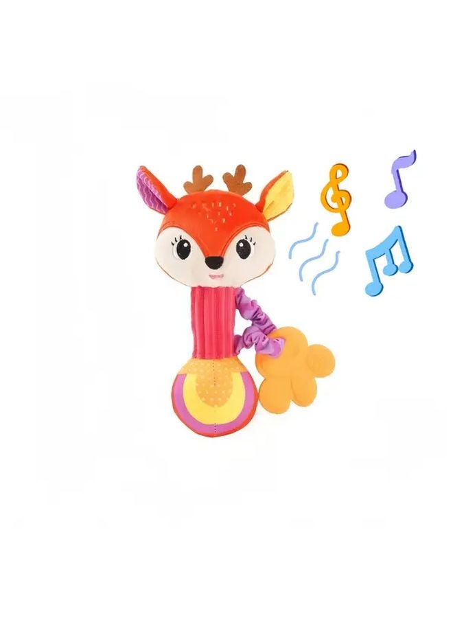 Deer Rattle Soft Plush Animal Toy With Crinkle Squeak For Babies 0 3 6 9 12 Months - Image 1
