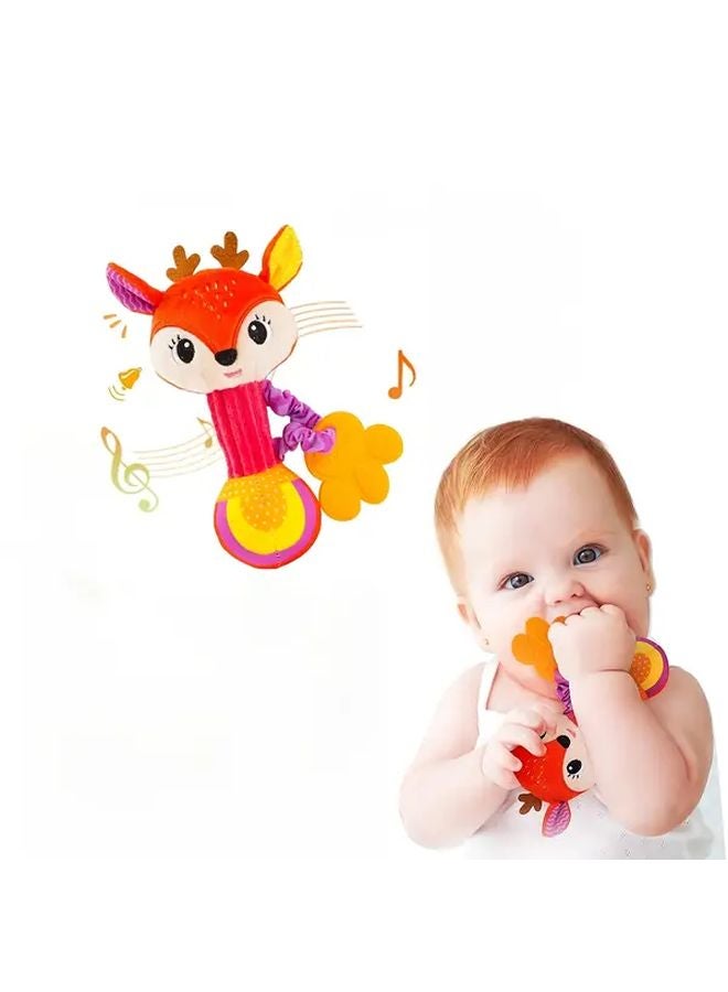 Deer Rattle Soft Plush Animal Toy With Crinkle Squeak For Babies 0 3 6 9 12 Months - Image 2
