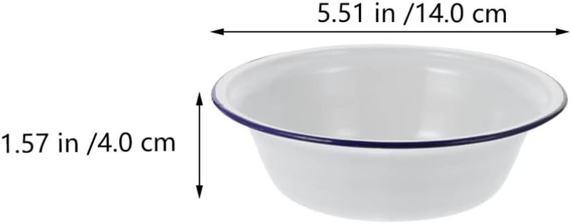 Hemoton Enamel 05 Liters Bowl 2Pcs Vintage Style Salad Serving Bowls Stackable Enamelware Mixing Bowls Durable Enameled Dinner Bowls for Kitchen and Table - Image 5