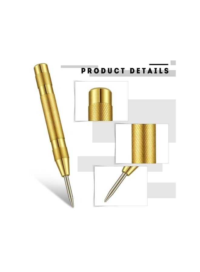 PROMASS 3 Pack Center Punch Spring Loaded Automatic Punch 5 Inches Crushing Hand Tool Center Hole Punch for Wood Metal Awl Puncher with Cushion Cap Adjustable Tension  - Image 5