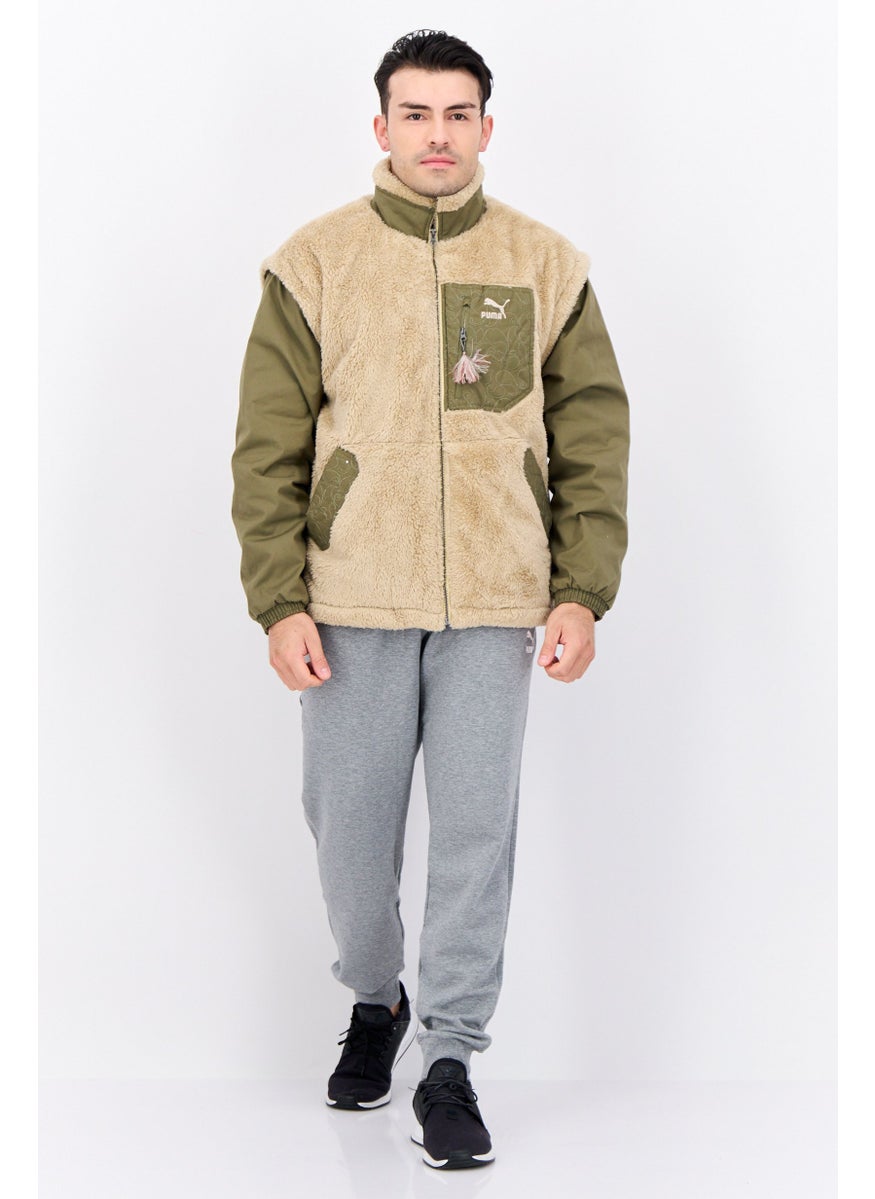 PUMA Men Sportswear Fit Long Sleeves Outdoor Jacket, Khaki  - Image 4