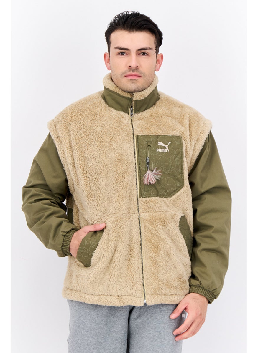PUMA Men Sportswear Fit Long Sleeves Outdoor Jacket, Khaki  - Image 1