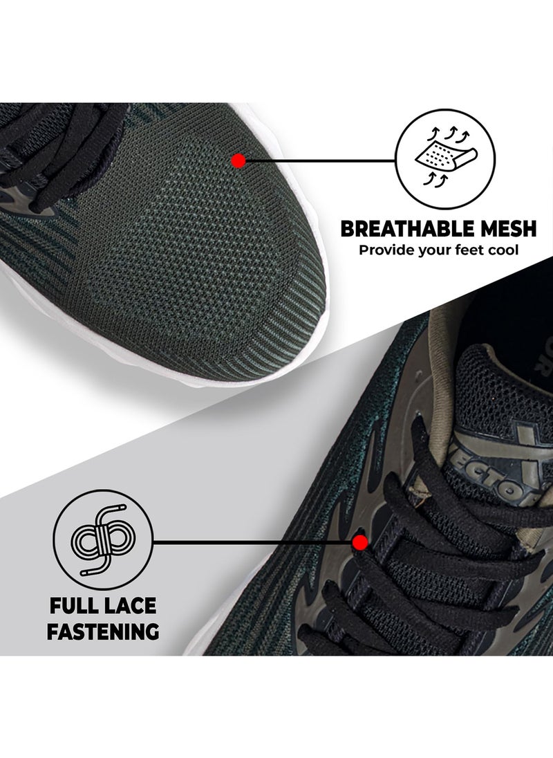 Vector X - Defence Running/Jogging Shoes | Material: Ethylene Vinyl Acetate/ Leather | For Men & Boys | Breathable Mesh | Lightweight | Slip-Resistant | Durable - Image 1