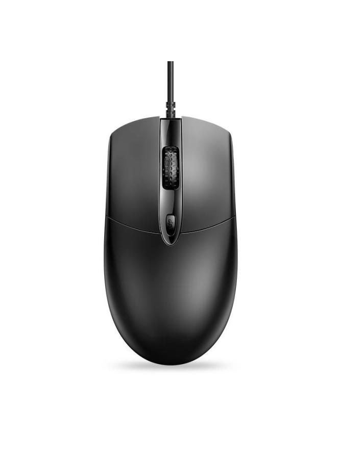 Mouse Wired Usb Mute Silent Home Office Desktop Laptop Cf E-sports Game Lol Male Interface-Color:Black  Silent on/1.8m Cable Length + Mouse Pad - Image 2