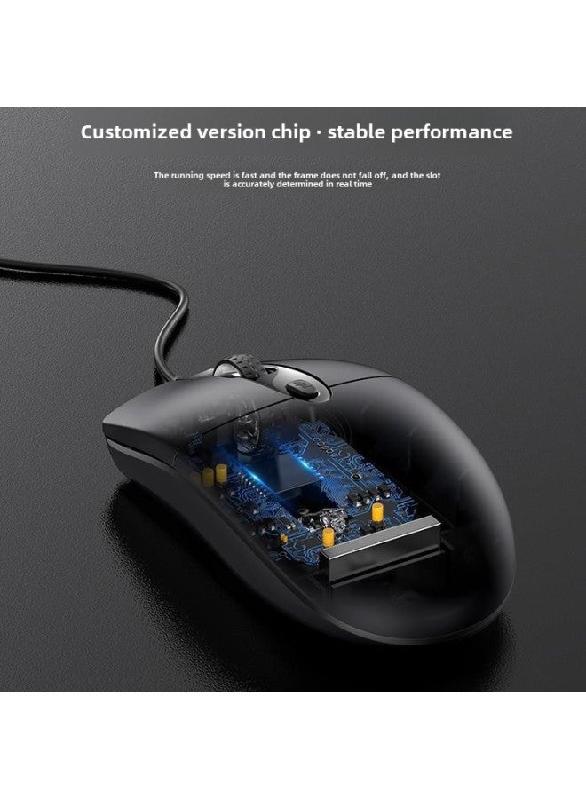 Mouse Wired Usb Mute Silent Home Office Desktop Laptop Cf E-sports Game Lol Male Interface-Color:Black  Silent on/1.8m Cable Length + Mouse Pad - Image 5