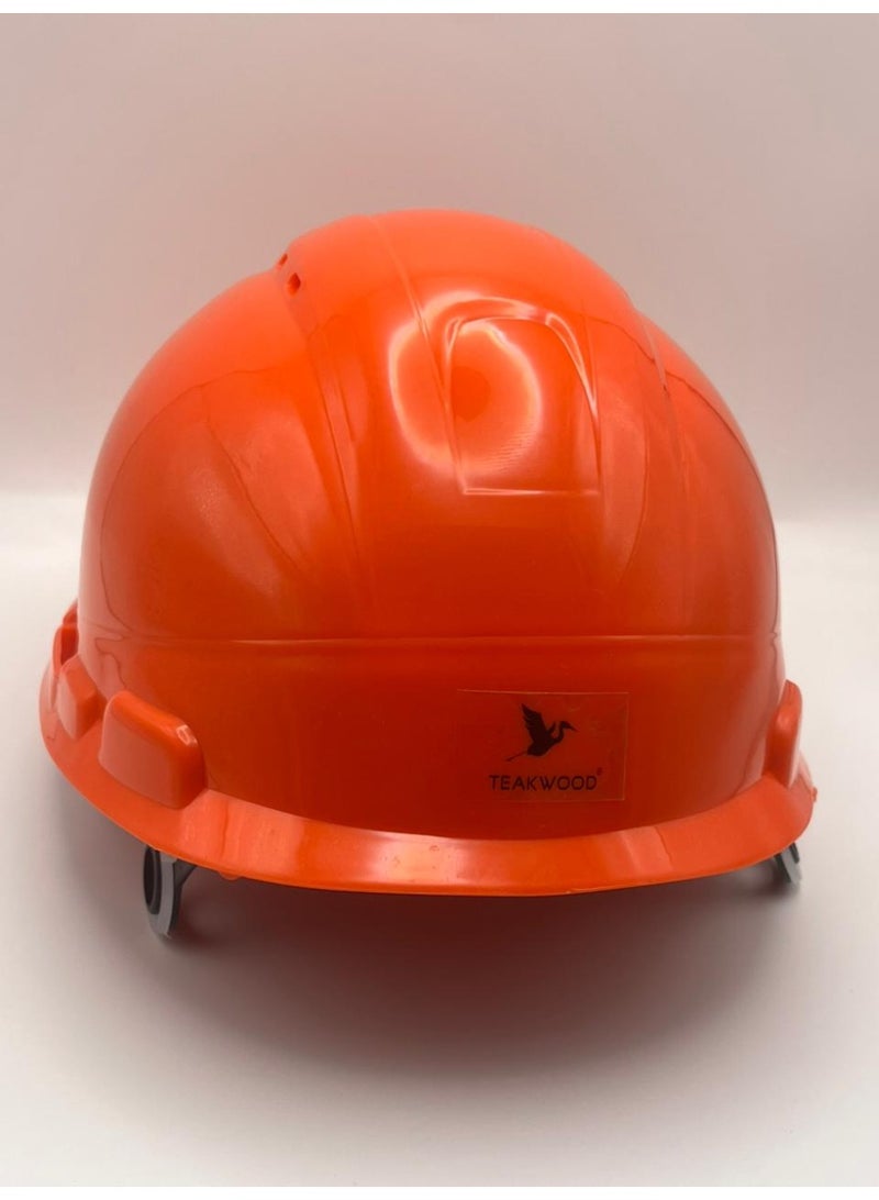 TEAKWOOD Ratchet Safety Helmet, Orange - Image 4