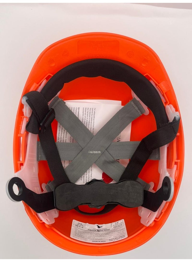 TEAKWOOD Ratchet Safety Helmet, Orange - Image 3