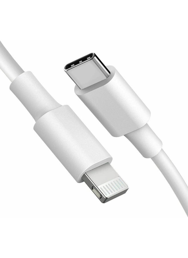 ECVV - 2M USB-C to Lightning Cable, 6ft, 20W Fast Charging Cable, White - Image 1