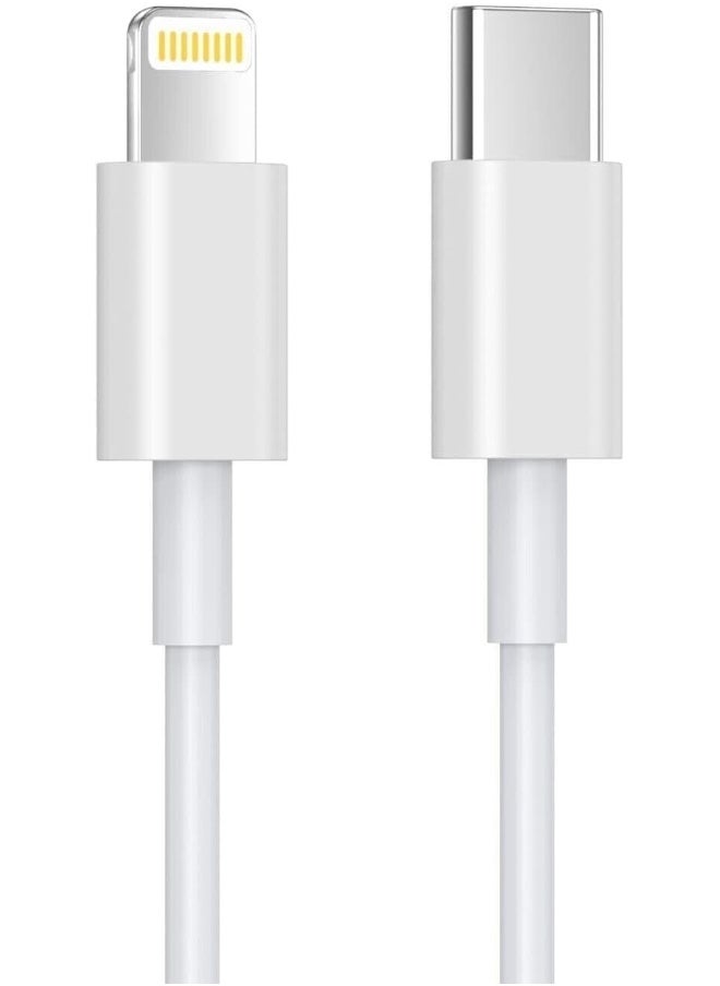 ECVV - 2M USB-C to Lightning Cable, 6ft, 20W Fast Charging Cable, White - Image 1