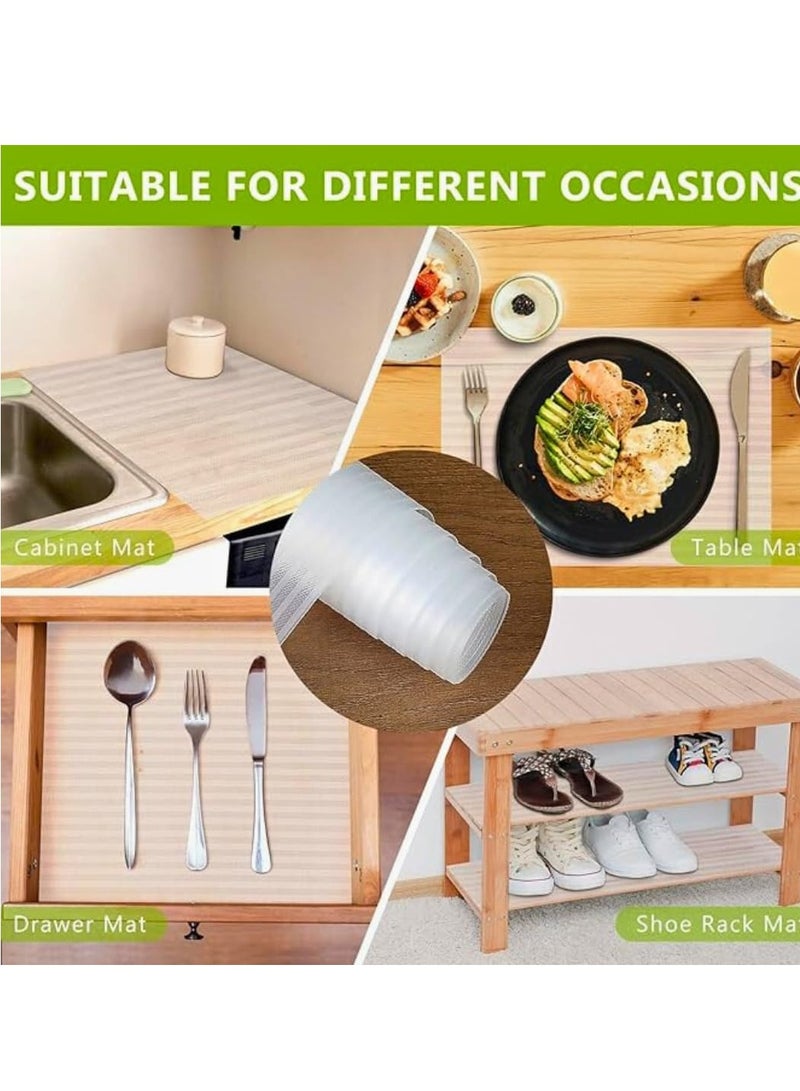 Home zone Shelf Liner Kitchen Drawer Mats PVC White(50cm X 5 Meters Roll) - Image 2