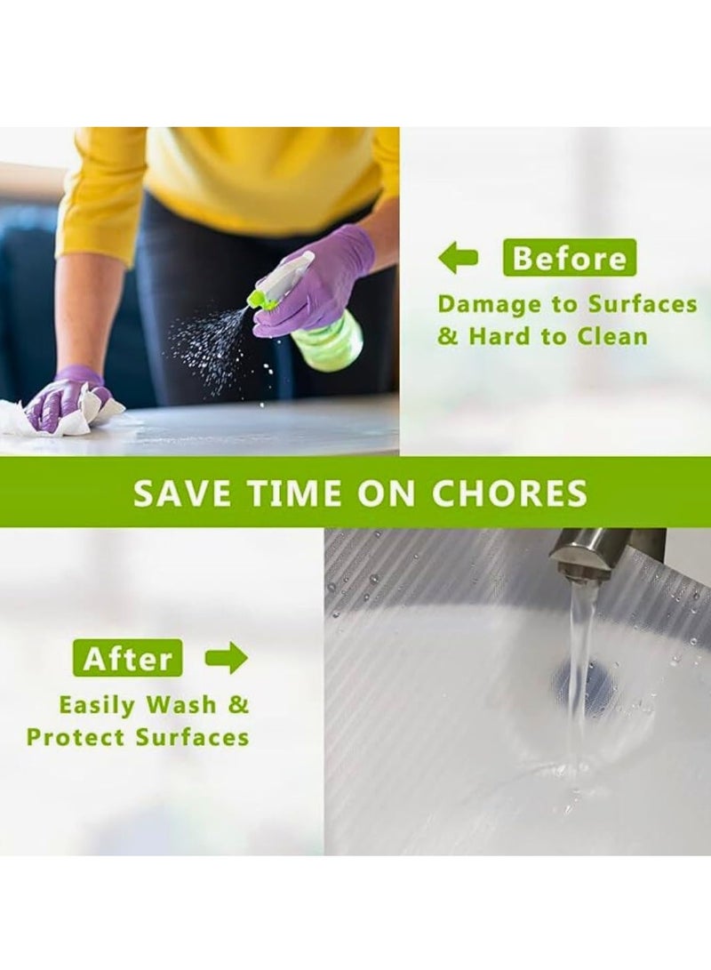 Home zone Shelf Liner Kitchen Drawer Mats PVC White(50cm X 5 Meters Roll) - Image 3