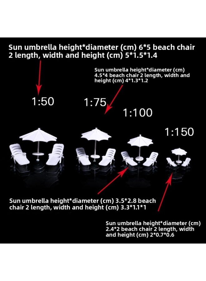 Building Sand Table Model Material Outdoor Scene Landscape Handmade Diy Sun Umbrella Beach Chair Set-Color:Sun Umbrella Beach Chair Set 1:50 - Image 4