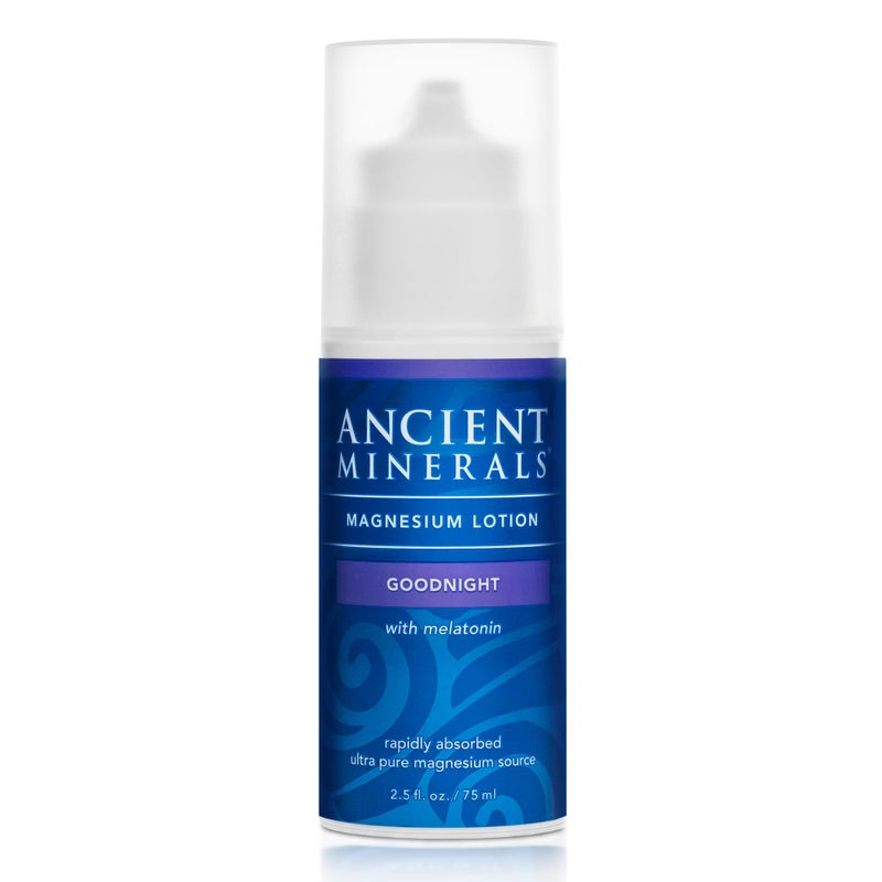 Ancient Minerals Magnesium Lotion Goodnight night cream contains melatonin with magnesium chloride and OptiMSM a topical nighttime moisturizing lotion(2.5oz) - Image 1