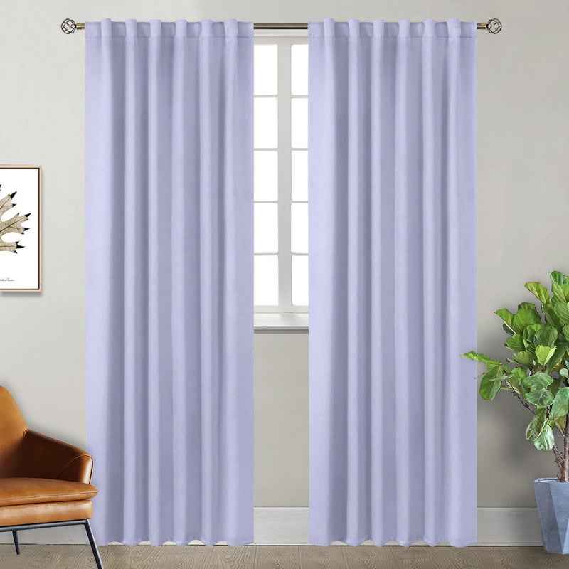 BGment Rod Pocket and Back Tab Blackout Curtains for Bedroom - Thermal Insulated Room Darkening Curtains for Living Room  2 Window Curtain Panels (52 x 84 Inch  Lavander) - Image 1