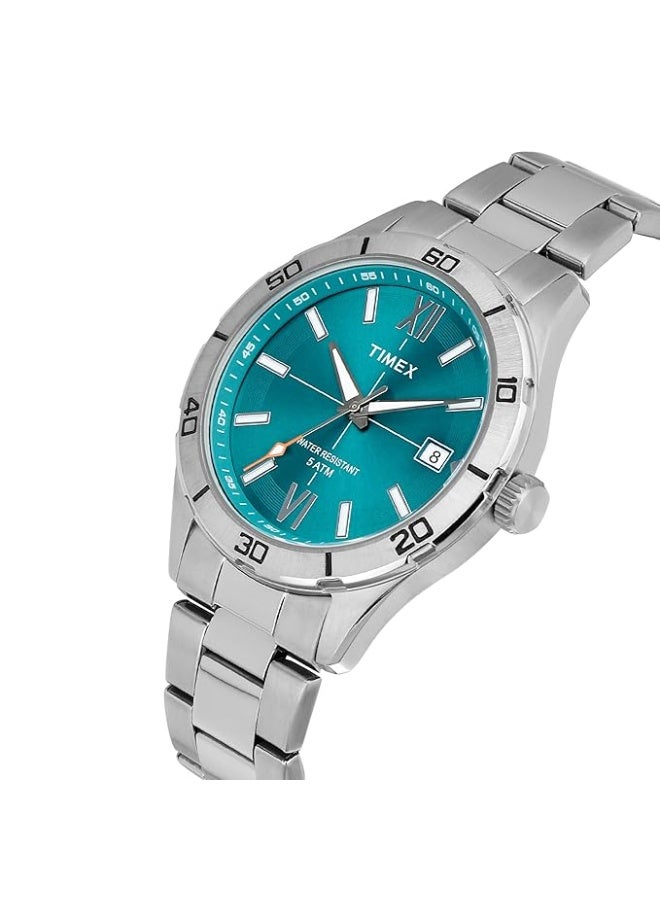 TIMEX Analog Watch for Men Available in Multicolor Dial & Silver Stainless Steel Bracelet Band - Water Resistant Wrist Watches - Image 2