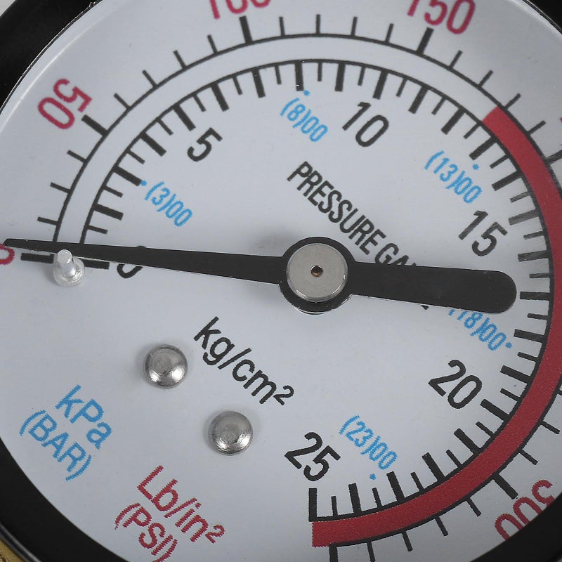 Jojofuny Air Compressor Pressure Gauge 0-25bar G1/4 Vertical Replacement for Pneumatic Tools - Image 4