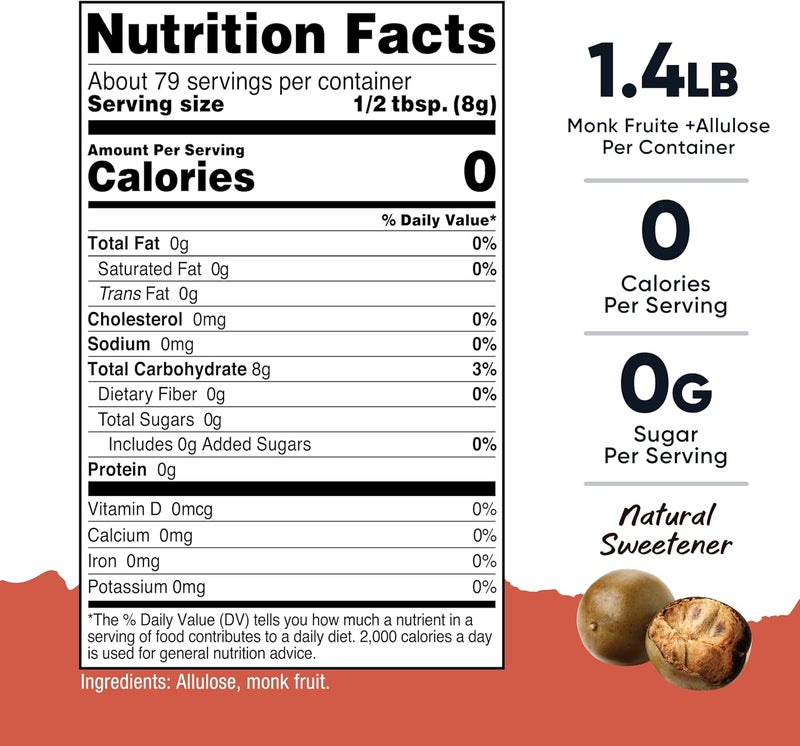 Nutricost Pantry Monk Fruit With Allulose - Natural Sweetener, 1.4 Pounds, Vegan and GMO-Free - Image 2