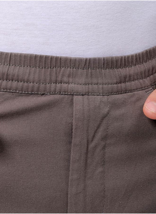 The Indian Garage Co Men Slim Fit Solid Mid-Rise Elasticated Linen Jogger Trouser  - Image 5