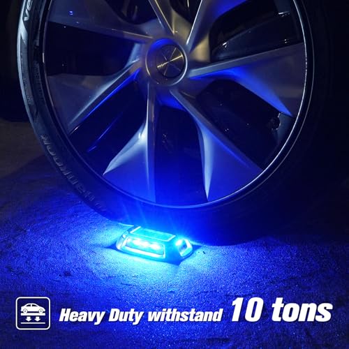 VOLISUN Solar Driveway Lights Dock Deck Lights 4 Pack,9 Colors in 1 Led IP67 Waterproof Outdoor Warning Step Lights for Driveway Sidewalk Pathway RGB - Image 5