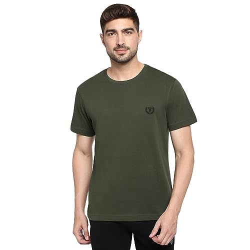 Van Heusen Sport Men Cool It T-Shirt - 100% Cotton Single Jersey - Moisture Activated, Crew Neck, Short Sleeve_70023_Hunter Green_M - Image 1