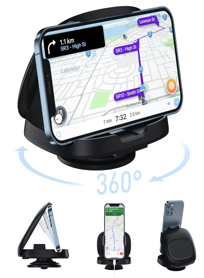 JOYEKY Cell Phone Holder for Car, Vertical Horizontal Car Phone Mount with 360° Rotate Dashboard Cradle Compatible iPhone Samsung Galaxy Android Smartphones, GPS Devices - Image 1