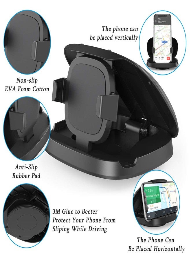 JOYEKY Cell Phone Holder for Car, Vertical Horizontal Car Phone Mount with 360° Rotate Dashboard Cradle Compatible iPhone Samsung Galaxy Android Smartphones, GPS Devices - Image 2