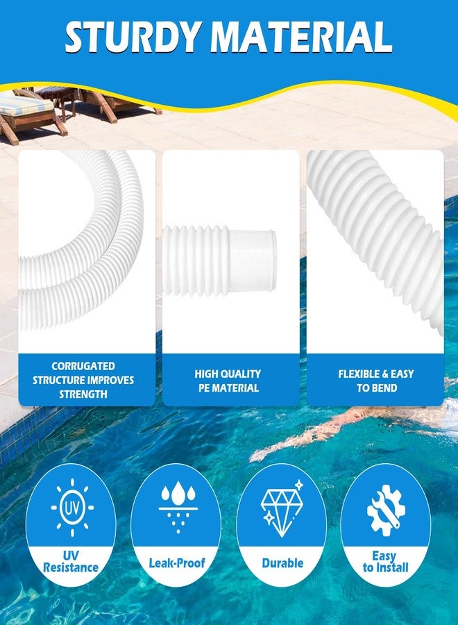 Picatu 2 Pcs 1.25" Pool Hose, 59" Long Accessory Pool Pump Replacement Hoses, Compatible with All Above Ground Pool Filter Pumps that Use 1 1/4 Diameter Hoses - Image 3