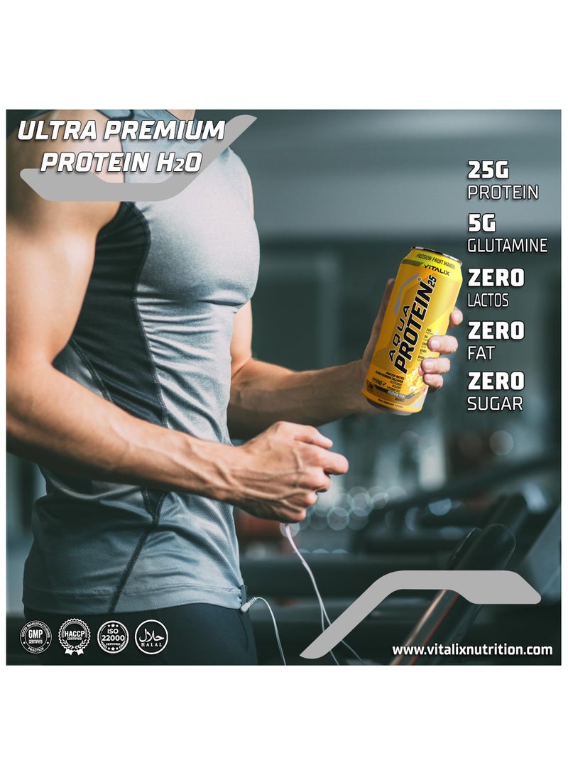 Vitalix Aqua Protein 25 Passion Fruit Mango Protein Water With 25g Protein Collagen, Glutamine 473 Ml Pack of 12 - Image 5