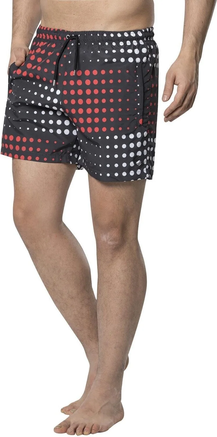 Crozwise Round Pattern - Men's Anthracite Swim Shorts - 3148-06