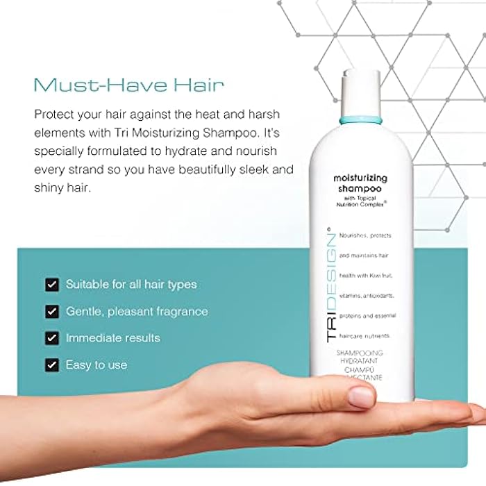 TRIDESIGN Moisturizing Shampoo – Hydrating Shampoo for Dry Hair, Nourishing Moisturizer for Women and Men for Home or Salon Use, Moisturizing or Dry Scalp, 34 Oz - Image 4
