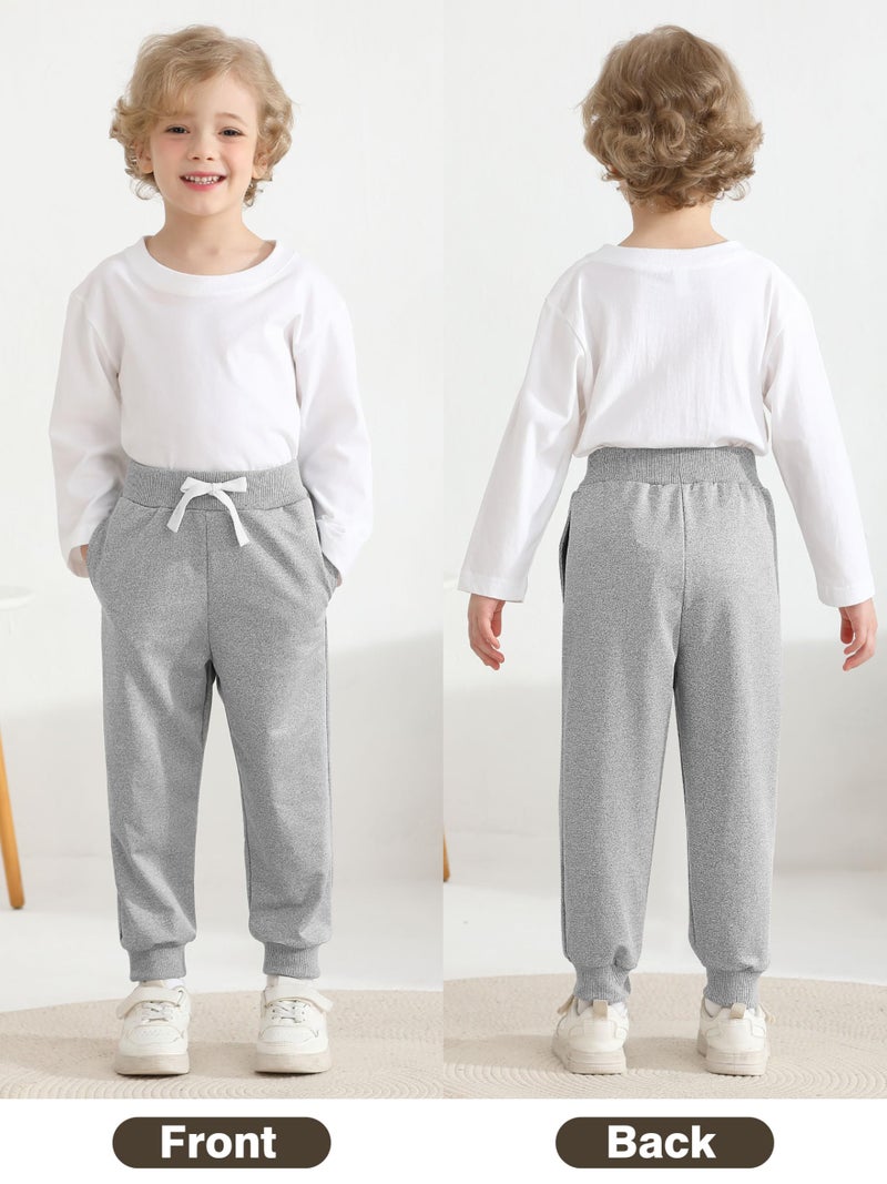 Resinta 3 Pack Toddler Boys Sweatpants Kids Active Jogger Pants Boys Casual Athletic Pull On Pants with Drawstring Pockets - Image 4