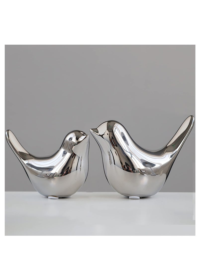 كاست ويف الطيور النحت الديكور 2 علبة من السيراميك تمثال الحيوان ديكور غرفة المعيشة النحت الديكور - Image 1