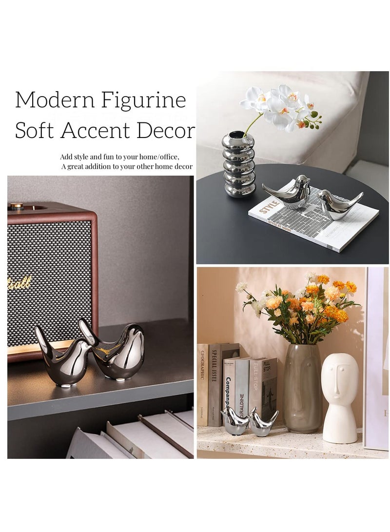 كاست ويف الطيور النحت الديكور 2 علبة من السيراميك تمثال الحيوان ديكور غرفة المعيشة النحت الديكور - Image 3