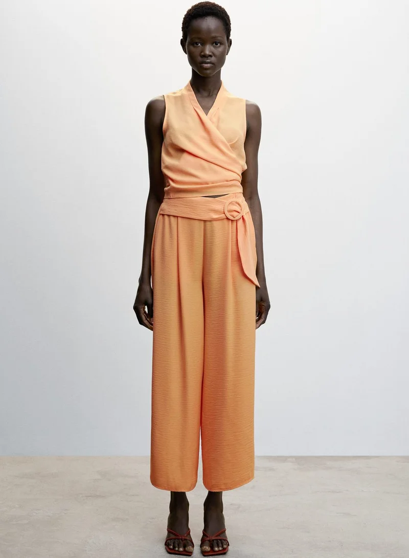 MANGO Surplice Neck Top