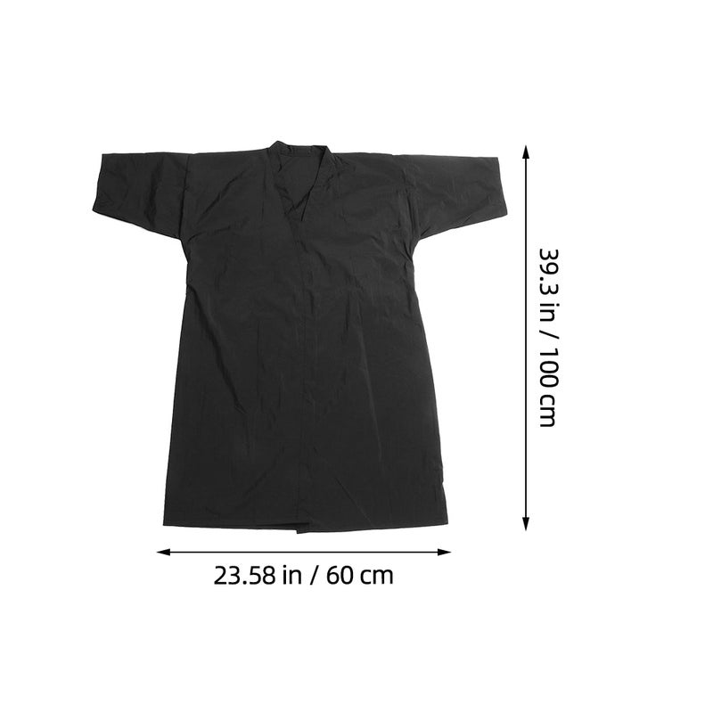 Stylish SPA Salon Gown Practical Hairdressing Clothes Multi-function Beauty Center Costume for Daily Use (Black) - Image 2